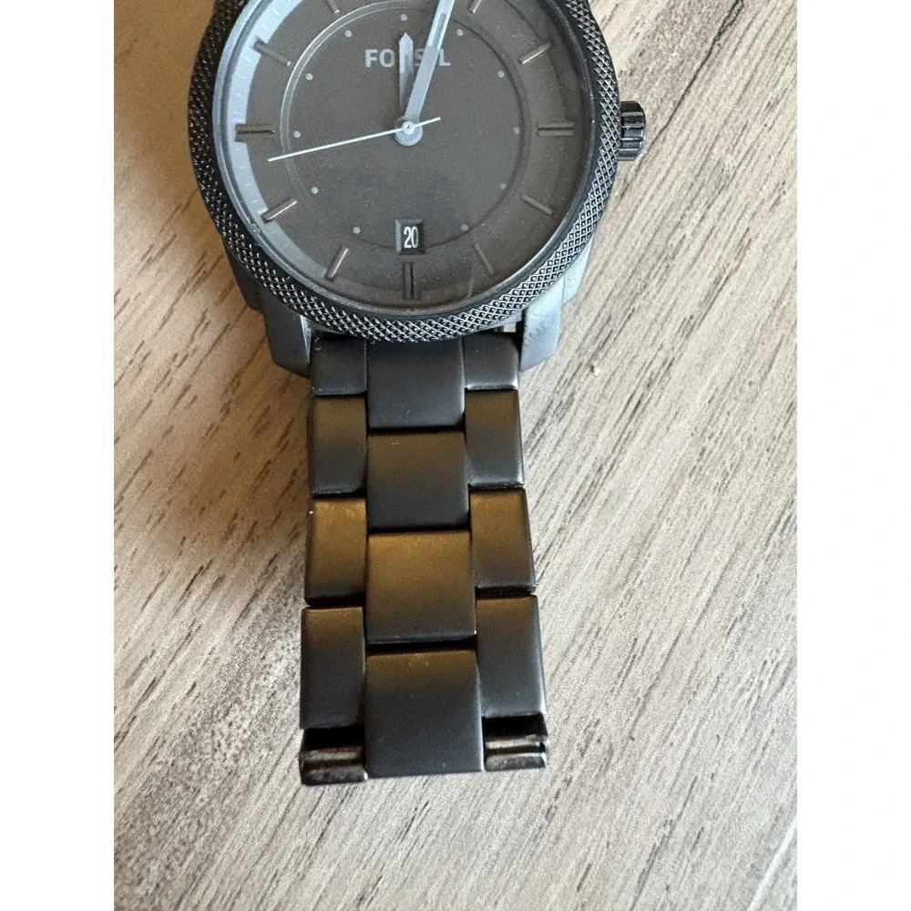 Fossil Men's FS4705 Stainless Steel Analog Grey Dial Watch New Battery See Notes